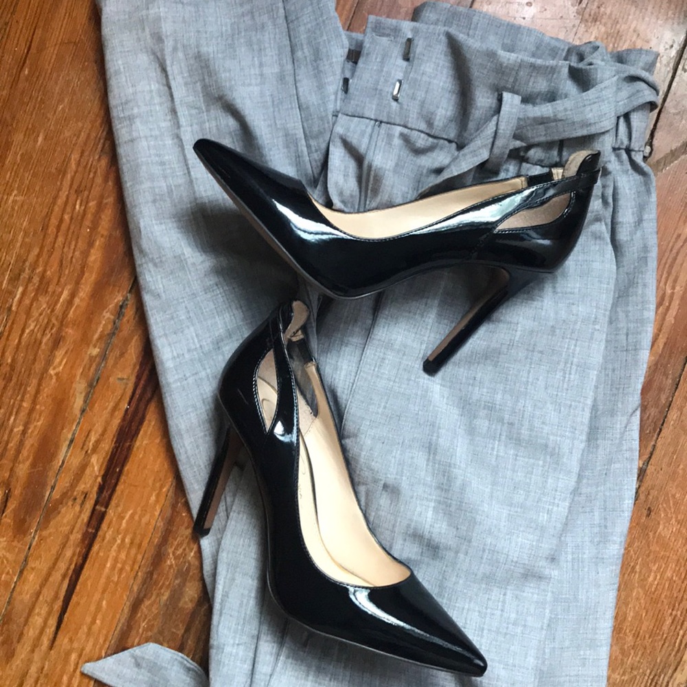 Patent leather black heels